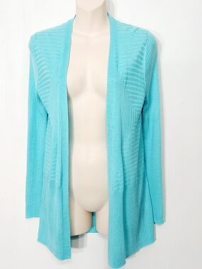 🔵BOGO FREE🔵 Dana Buchman Cardigan Sweater Open Front Long Line Sz S